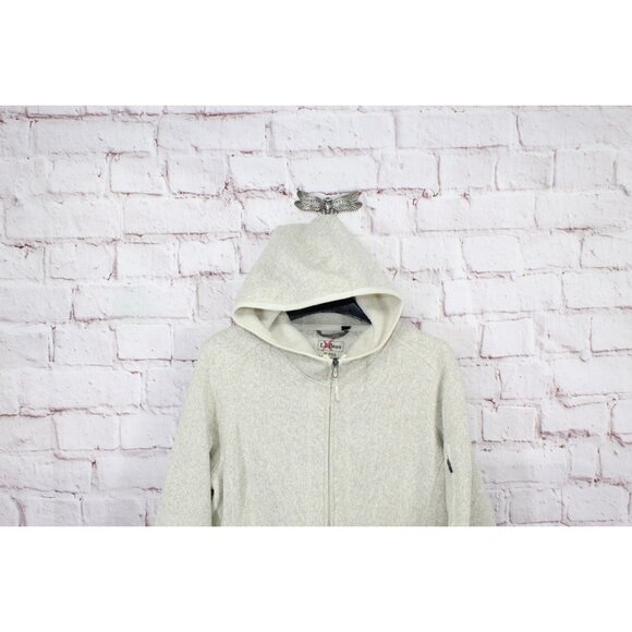 LL Bean Sweater Fleece Coat Rugged Knit Sailcloth Size M - Picture 2 of 10